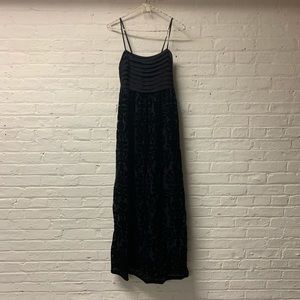 Max Studio Pleated and Velvet Burnout Dress